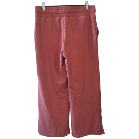 L.L. Bean pink sweatpants relaxed-fit wide-leg drawstring waist comfortable - Picture 2 of 7